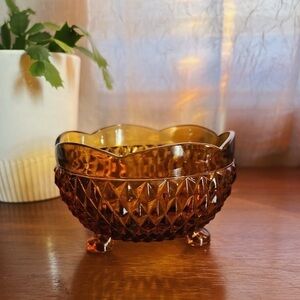 Vintage Indiana Glass Diamond Point Bon Bon Bowl
